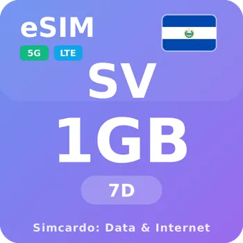 SIM karta Salvador Mobilní Internet - eSIM 1GB 7 dní datová SIM karta