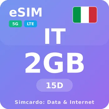 SIM karta Itálie Mobilní Internet - eSIM 2GB 15 dní datová SIM karta