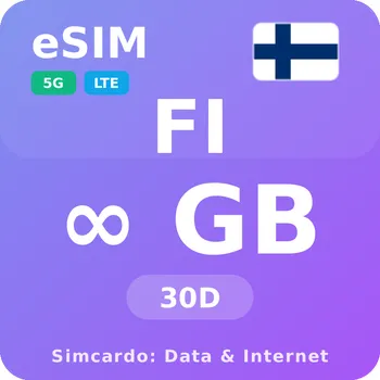 SIM karta Finsko Neomezený Mobilní Internet - eSIM 30 dní datová SIM karta (esims_ULP_30D_ES_V2)