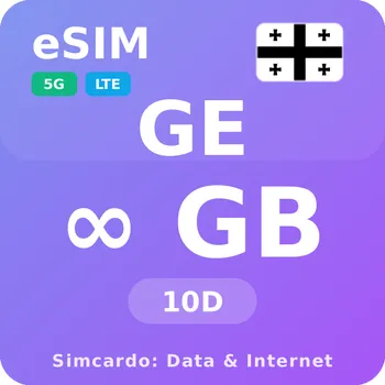 SIM karta Gruzie Neomezený Mobilní Internet - eSIM 10 dní datová SIM karta (esims_ULP_10D_GD_V2)