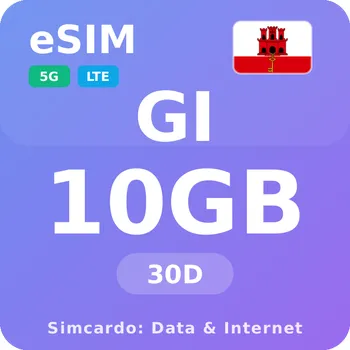 SIM karta Gibraltar Mobilní Internet - eSIM 10GB 30 dní datová SIM karta
