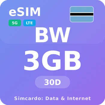 SIM karta Botswana Mobilní Internet - eSIM 3GB 30 dní datová SIM karta