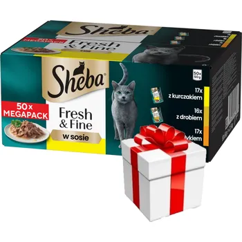 Krmivo pro kočku Sheba Fresh & Fine drůbeží výběr ve šťávě pro dospělé kočky 50x50 g + Překvapení pro kočku