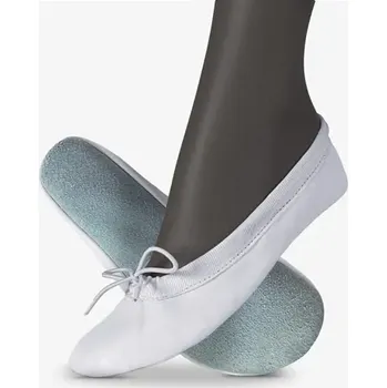 Dámská sálová obuv Barefoot cvičky celokožené s širokou špičkou BÍLÁ - zavazovací 42 Kožená