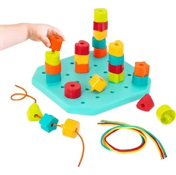 Diamantové malování Battat – Počítání a přiřazování děrovaných desek – Kolíková deska pro batolata – Sada