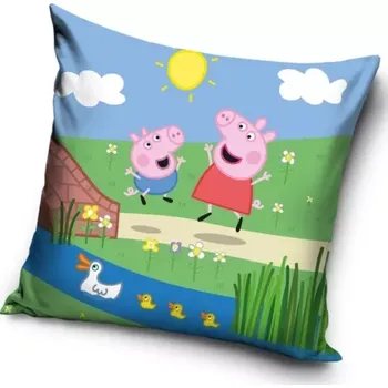 Dekorativní polštářek Carbotex Dětský polštářek Prasátko Pepina U potůčku 40 x 40 cm