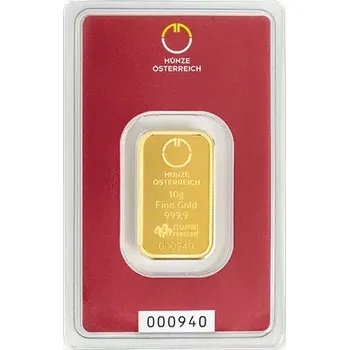Münze Österreich 10g Investiční Zlatý Slitek 10 g
