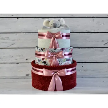 plenkový dort dortNEdort Třípatrový plenkový dort III. s mušelínovými plenami pro holčičky 840_MIM4