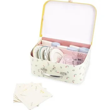 Hra na policii a hasiče Janod - Dřevěná pikniková sada - Dětská pikniková sada - Pro 4 osoby - 25 dílů - Kartonová