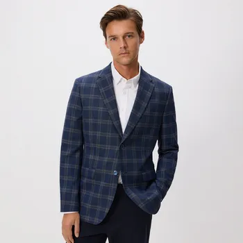 Pánské sako Reserved - Kostkovaný blejzr slim fit - tmavomodrá - 9872N-59P - 9872N-59P-XXL