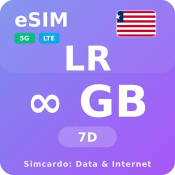 SIM karta Libérie Neomezený Mobilní Internet - eSIM 7 dní datová SIM karta