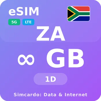 SIM karta Jihoafrická republika Neomezený Mobilní Internet - eSIM 1 dní datová SIM karta (esims_ULP_1D_YT_V2)