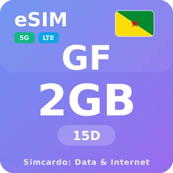 SIM karta Francouzská Guyana Mobilní Internet - eSIM 2GB 15 dní datová SIM karta