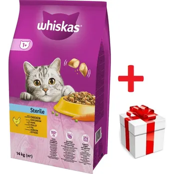 Krmivo pro kočku Whiskas Adult Sterile kuře 14 kg + Překvapení pro kočku