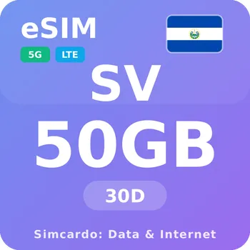 SIM karta Salvador Mobilní Internet - eSIM 50GB 30 dní datová SIM karta