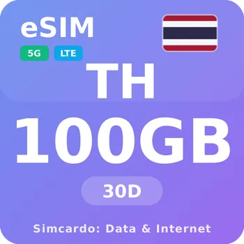SIM karta Thajsko Mobilní Internet - eSIM 100GB 30 dní datová SIM karta