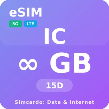 SIM karta Kanárské ostrovy Neomezený Mobilní Internet - eSIM 15 dní datová SIM karta (esims_UL_15D_HU_V2)