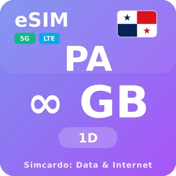 SIM karta Panama Neomezený Mobilní Internet - eSIM 1 dní datová SIM karta