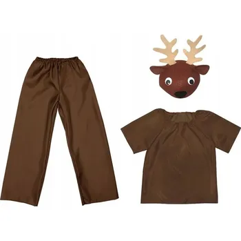 Karnevalový kostým KOSTÝM SOB KOSTÝM JELÍNEK SET RUDOLF HALENKA ČEPICE HNĚDÁ 98-110