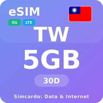 SIM karta Tchaj-wan Mobilní Internet - eSIM 5GB 30 dní datová SIM karta