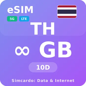 SIM karta Thajsko Neomezený Mobilní Internet - eSIM 10 dní datová SIM karta