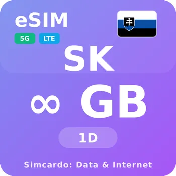 SIM karta Slovensko Neomezený Mobilní Internet - eSIM 1 dní datová SIM karta