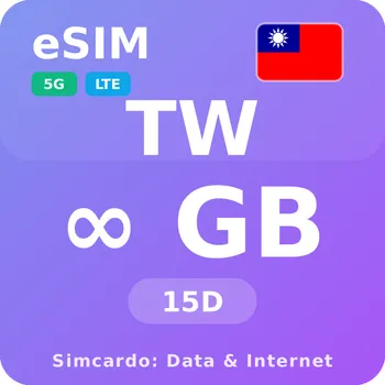 SIM karta Tchaj-wan Neomezený Mobilní Internet - eSIM 15 dní datová SIM karta (esims_ULP_15D_TT_V2)