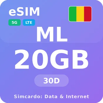 SIM karta Mali Mobilní Internet - eSIM 20GB 30 dní datová SIM karta