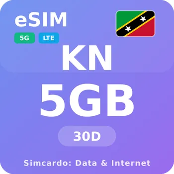 SIM karta Svatý Kryštof a Nevis Mobilní Internet - eSIM 5GB 30 dní datová SIM karta