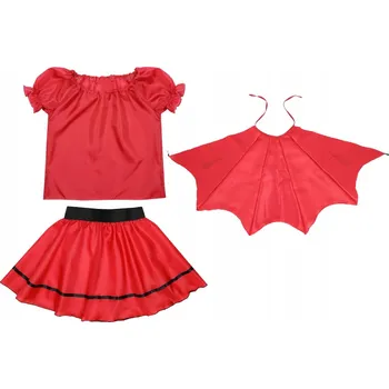 Karnevalový kostým SADA ĎÁBELSKÁ KOSTÝM ĎÁBLICE DEMON UPÍR KOSTÝM HALLOWEEN 98-110