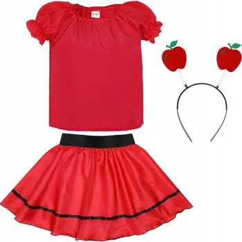 Karnevalový kostým KOSTÝM JABLKO SADA JABLÍČKO KOSTÝM NA JARNÍ PLES PŘEVLEK 98-110 3DÍLNÝ
