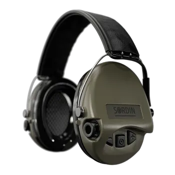 Sluchátka Sordin Supreme Pro - zelené mušle, černá kůže, PVC náušníky