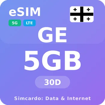SIM karta Gruzie Mobilní Internet - eSIM 5GB 30 dní datová SIM karta