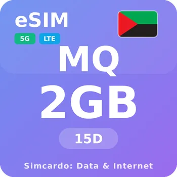 SIM karta Martinik Mobilní Internet - eSIM 2GB 15 dní datová SIM karta