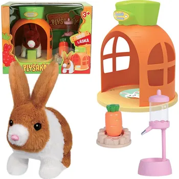 Dětské zboží Sparkys Plyšákový interaktivní králík Lentilka 22 cm hnědý/bílý