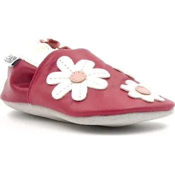 Capáčky CAPIKI dětské kožené barefoot capáčky – Sedmikrásky malinové Velikost: 18-24m