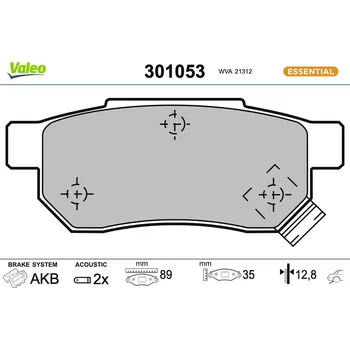 Brzdová destička Sada brzdových destiček, kotoučová brzda VALEO 301053