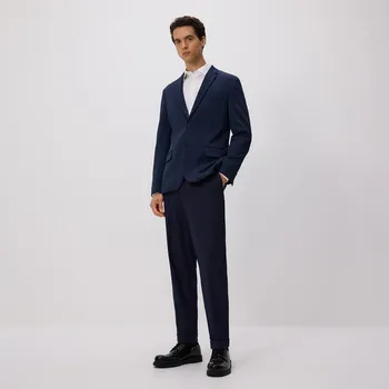 Pánské kalhoty Reserved - Kostýmkové kalhoty s&nbsp;příměsí viskózy - tmavomodrá - 452FH-59M - 452FH-59M-48