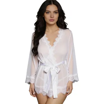 Souprava dámského spodního prádla Medvídárek Noční župan H098 - bílá Velikost: M