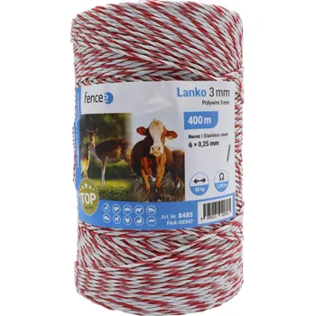 Ohradník fencee Lanko pro elektrický ohradník, průměr 3 mm, bílo-červené, 400 m