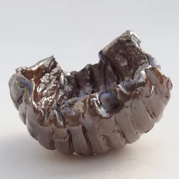 Květináč Keramická Skořápka 9 x 8,5 x 4 cm hnědá