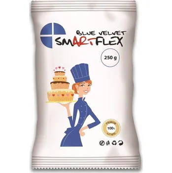 Čokoláda Smartflex Blue Velvet Vanilka 250 g v sáčku, modrá potahovací hmota