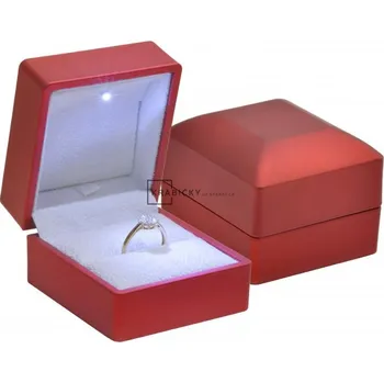 Souprava šperků Prosperk Dárková krabička na šperky s led osvětlením vínová S4093