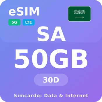 SIM karta Saúdská Arábie Mobilní Internet - eSIM 50GB 30 dní datová SIM karta (esims_50GB_30D_RU_V2)