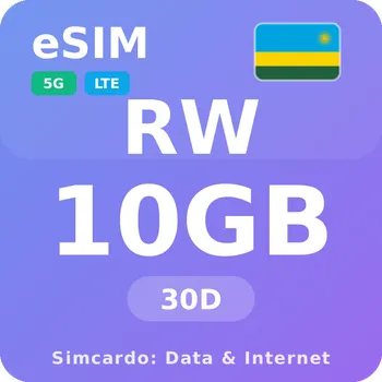 SIM karta Rwanda Mobilní Internet - eSIM 10GB 30 dní datová SIM karta