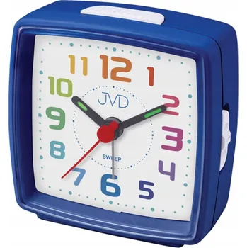 Budík MODRÝ SVÍTÍCÍ ČTVERCOVÝ BUDÍK S OPAKOVANÝM BUZENÍM JVD SRP2811.1 NETIKÁ