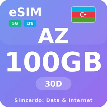 SIM karta Ázerbájdžán Mobilní Internet - eSIM 100GB 30 dní datová SIM karta