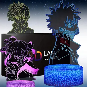 Lampička 3D noční lampička 3x panely My Hero Academia Anime Dabi, Himiko Toga led A6