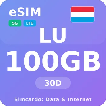SIM karta Lucembursko Mobilní Internet - eSIM 100GB 30 dní datová SIM karta