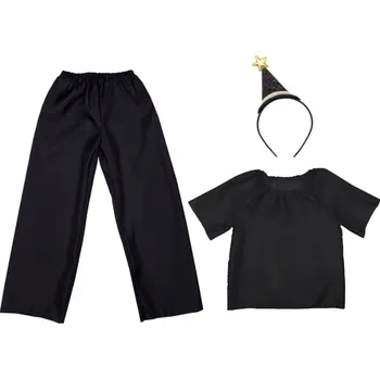 Karnevalový kostým SADA KOUZELNÍK ČARODĚJKA ČELENKA 116-128 3 díly